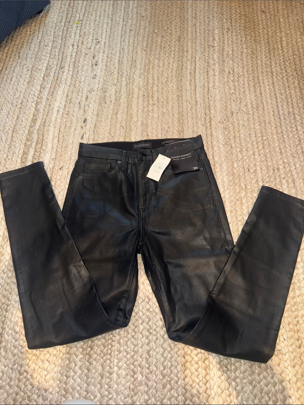 Banana Republic Black Coated Skinny Jeans NWT